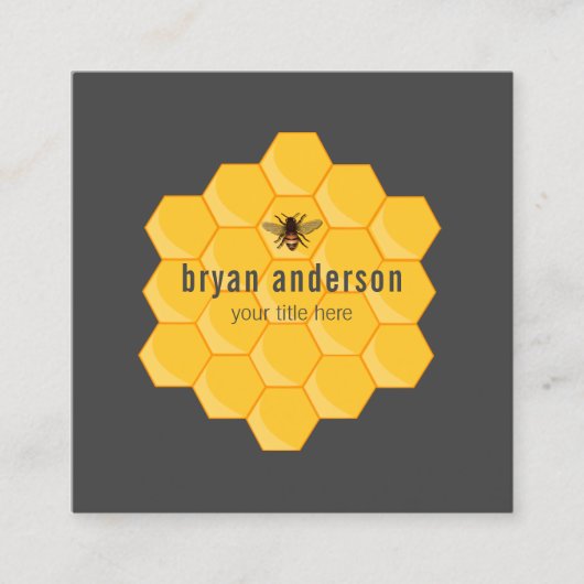 Honingraat Visitekaartje van imker (Voorkant)