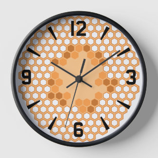 Honingraat wandklok - Modern bijenthema Hexagon