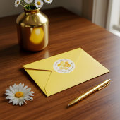 Honingraat Waterverf Flower & Bee Baby shower Ronde Sticker