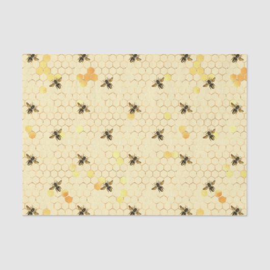 Honingraat Zonnebloempatroon bij bijen Honingraat Tissuepapier (Voorkant)