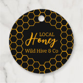 Honingraat - zwarte of witte achtergrond bedankjes labels (Achterkant)