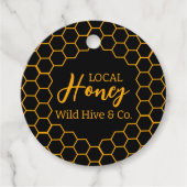 Honingraat - zwarte of witte achtergrond bedankjes labels (Voorkant)