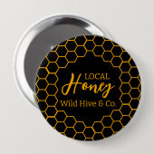 Honingraat – Zwarte of Witte Achtergrond Ronde Button 4,0 Cm (Voorkant /achterkant)