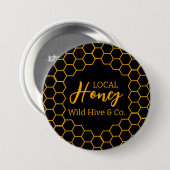 Honingraat – Zwarte of Witte Achtergrond Ronde Button 7,6 Cm (Voorkant /achterkant)