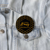 Honingraat – Zwarte of Witte Achtergrond Ronde Button 7,6 Cm (In situ)