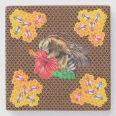 honingraatbijentuin stenen onderzetter (Voorkant)