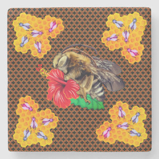 honingraatbijentuin stenen onderzetter