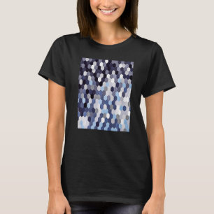 Honingraatpatroon in blauw tonnen, hexagon schilde t-shirt