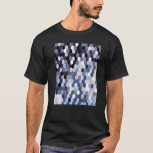 Honingraatpatroon in blauw tonnen, hexagon schilde t-shirt