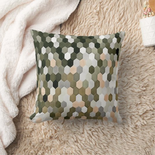 Honingraatpatroon in grijze en roze schaduwen kussen (Deken)