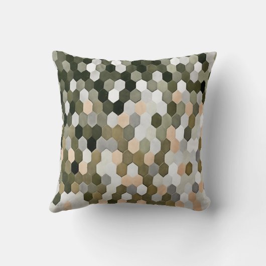 Honingraatpatroon in grijze en roze schaduwen kussen (Achterkant)