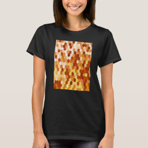 Honingraatpatroon in mosterdhoningkleuren Hexagon T-shirt