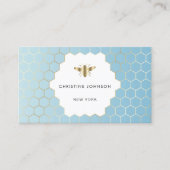 honingraatzeshoeken bij blauwe gradiënt visitekaartje (Voorkant)