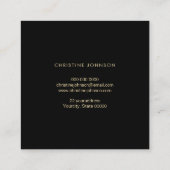 Honingraatzeshoeken Bijen op zwart Vierkante Visitekaartje (Achterkant)