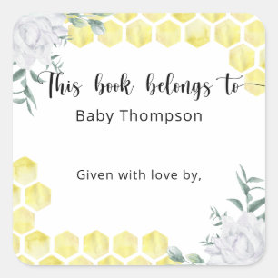 Honingraten - dit boek behoort tot vierkante sticker