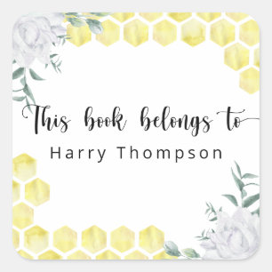 Honingraten - dit boek behoort tot vierkante sticker