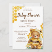 Honingraten en bruine honing teddybeer Baby shower Kaart (Voorkant)