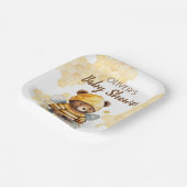 Honingraten en bruine honing teddybeer Baby shower Papieren Bordje (Gebogen)