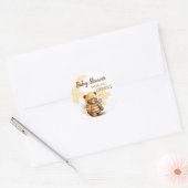 Honingraten en bruine honing teddybeer Baby shower Ronde Sticker (Envelop)