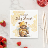 Honingraten en bruine honing teddybeer Baby shower Servet (Insitu)