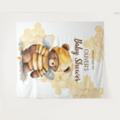 Honingraten en bruine honing teddybeer Baby shower Wandkleed (Voorkant (horizontaal))