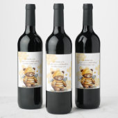 Honingraten en bruine honing teddybeer wijn etiket (Flessen)