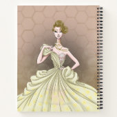 Honingraten (rood/geel) spirale laptop notitieboek (Achterkant)