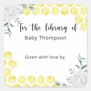 Honingraten - voor de bibliotheek van vierkante sticker