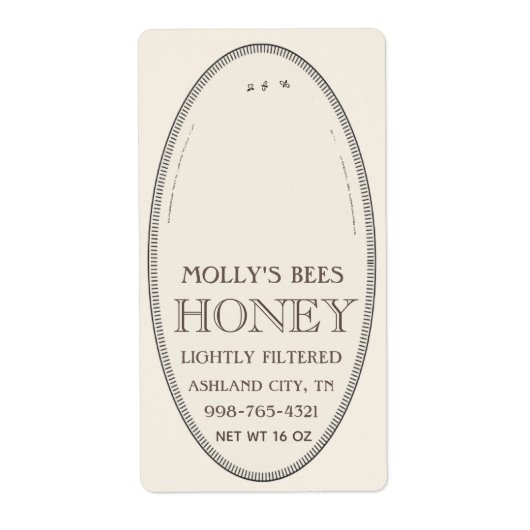 Honingschuine streep met randapparatuur voor het v etiket (Voorkant)