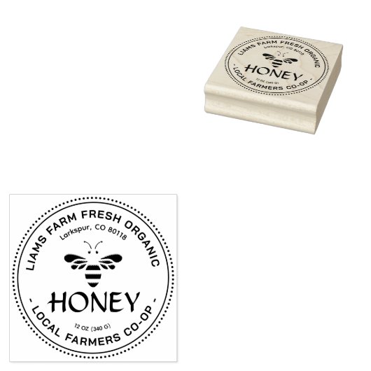 Honingstempel van de imker met Schattigee gestilee Rubberstempel (Gestempeld)