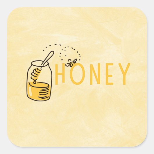 Honingsticker Vierkante Sticker (Voorkant)