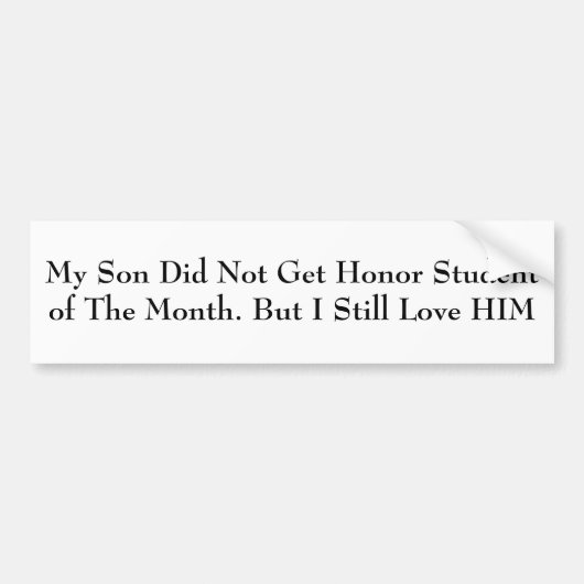 Honingstudent parody bumpersticker (Voorkant)