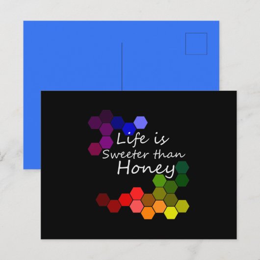 Honingthema met positieve woorden briefkaart (Voorkant / Achterkant)