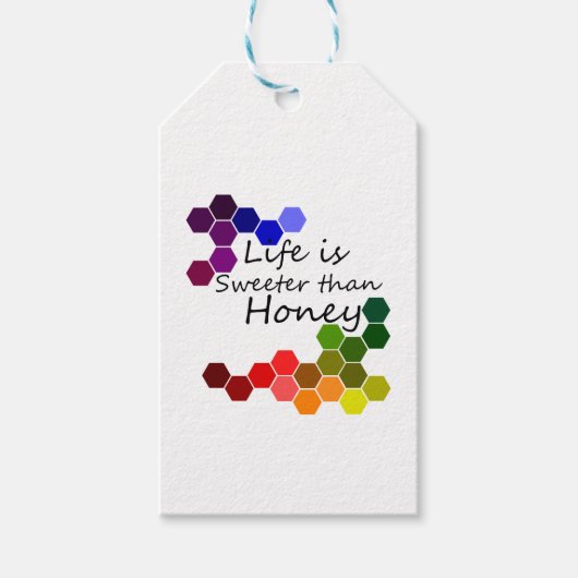 Honingthema met positieve woorden cadeaulabel (Voorkant)