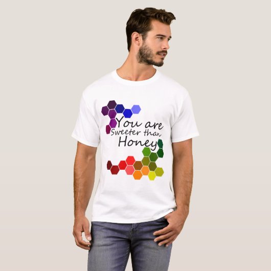 Honingthema met positieve woorden t-shirt (Voorkant volledig)