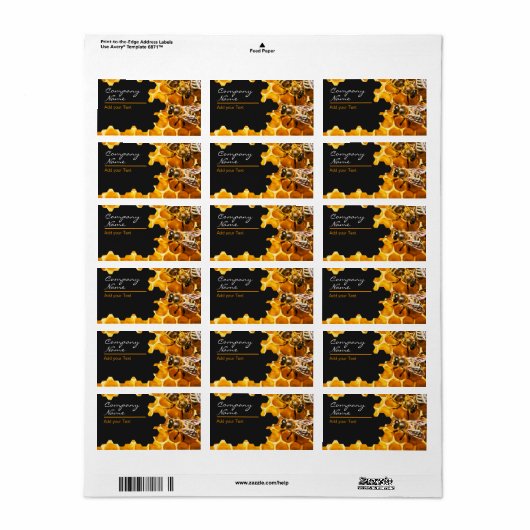 Honingverkoper - Bijenteler Etiket (Full Sheet)