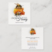 Honingverkoper - Bijenteler Vierkante Visitekaartje (Voorkant / Achterkant)