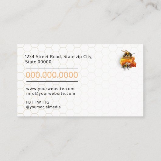 Honingverkoper - Bijenteler Visitekaartje (Achterkant)