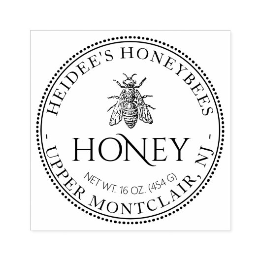 HoningVintage Honeybee Jouw naam hier Stempel (Afrduk)