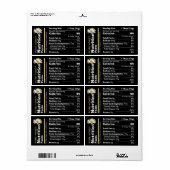 Honingvoeding: zwarte goudmaaltijd etiket (Full Sheet)