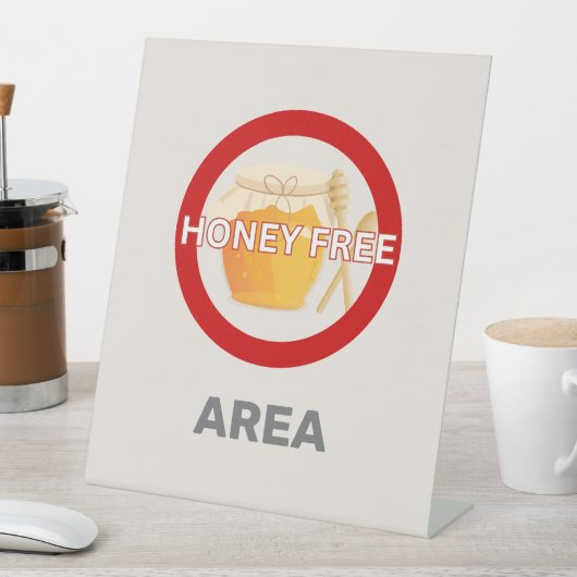 Honingvrij gebied Gepersonaliseerd voedselallergie Reclamebord Met Voetstuk (Insitu)