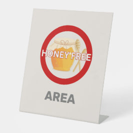 Honingvrij gebied Gepersonaliseerd voedselallergie Reclamebord Met Voetstuk