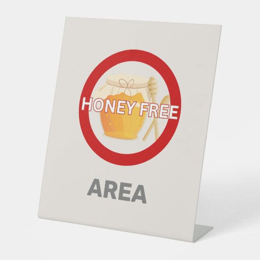 Honingvrij gebied Gepersonaliseerd voedselallergie Reclamebord Met Voetstuk (Voorkant)