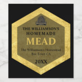 Honingwijn | Homemade Mead | bijenkorf Wijn Etiket (Enkel label)