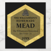 Honingwijn | Homemade Mead | bijenkorf Wijn Etiket (Enkel label)