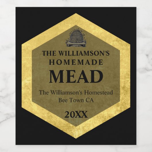 Honingwijn | Homemade Mead | bijenkorf Wijn Etiket (Enkel label)