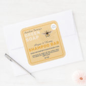 Honingzeep  bijen Shampoo Bar Yellow Vierkante Sticker (Envelop)