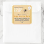 Honingzeep  bijen Shampoo Bar Yellow Vierkante Sticker (Tas)