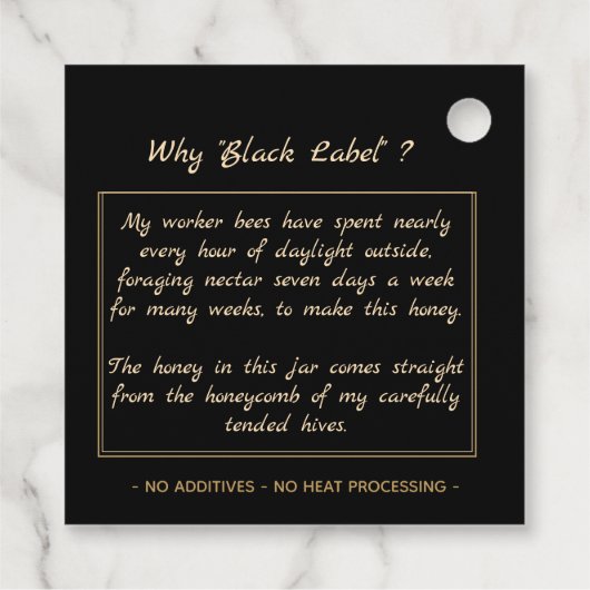 Honingzwart  bier Etiket Label (Achterkant)