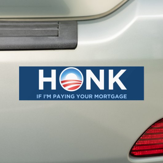 Honk als ik je hypotheek betaal bumpersticker (Op auto)